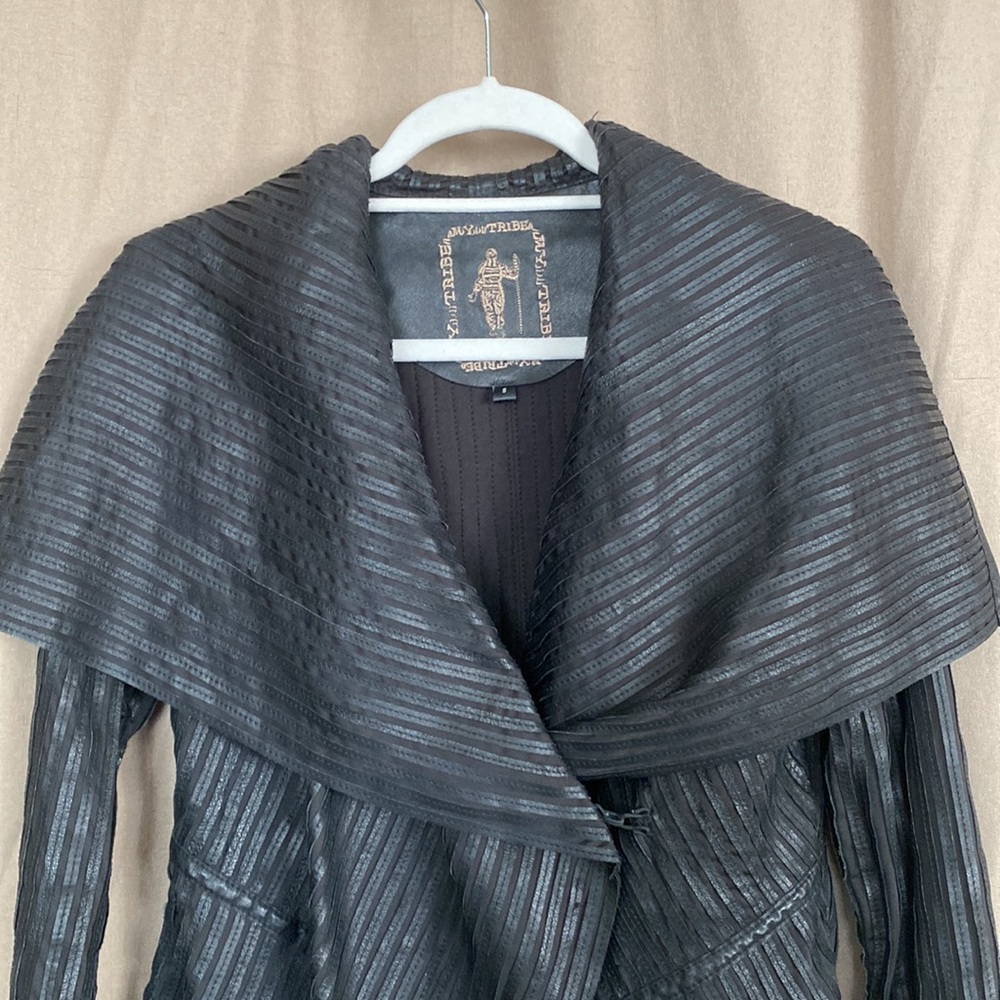 My Tribe Black Leather Jacket - Picture 3 of 16
